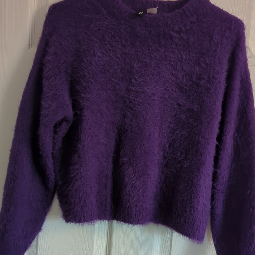 Divided Plush Purple Crew Neck Sweater